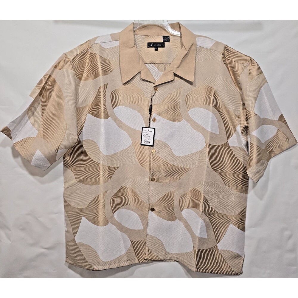 Montique Men Short Sleeve Embroidered Button-Up Shirt Style# 2204X Size 4XL NWT